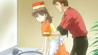 Burger shop manager caught having sex with teenage employee in bathroom.