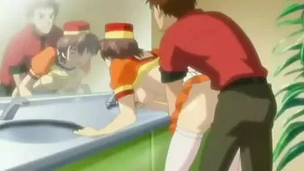 Burger shop manager has sex with busty teen employee in break room. #Hentai Burger shop manager has sex with busty teen employee in break room. #Hentai