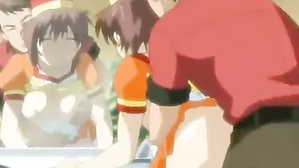 Burger shop manager has sex with busty teen employee in break room. #Hentai