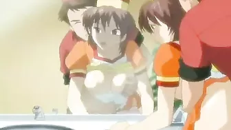 Burger shop manager has sex with busty teen employee in break room. #Hentai