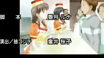 Burger shop manager has sex with busty teen employee in break room. #Hentai