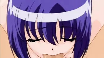 Seductive hentai scene featuring a cute teen and her lover in the bathtub.