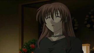 Horny slut cheers up hentai widows with hot sex.