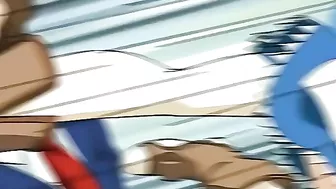 Hentai maid orgy with pussy rubbing and climaxing.