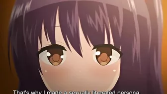 A naughty hentai schoolgirl named Ayaka masturbates while her friend blows his dick.