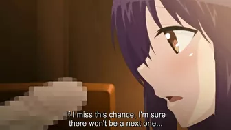 A naughty hentai schoolgirl named Ayaka masturbates while her friend blows his dick.