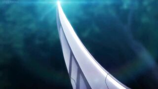 Hentai lesbians engage in a passionate liplock before wielding massive weapons in battle.