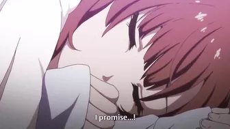 Hentai lesbians engage in a passionate liplock before wielding massive weapons in battle.