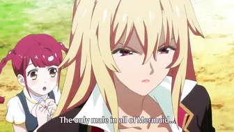 Hentai lesbians engage in a passionate liplock before wielding massive weapons in battle.