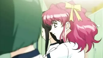 Isaku Respect 1 - Tied-up slaves witness a double penetration scene featuring a schoolgirl on a hentai porn website.