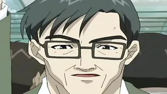 Businessman masturbates teen girl on train in hentai video.