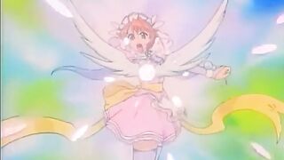 Sexy lesbians in a magical summer camp with strap-on fucking. #Hentai