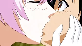 Sexy lesbians in a magical summer camp with strap-on fucking. #Hentai