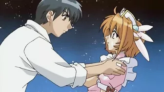 Sexy lesbians in a magical summer camp with strap-on fucking. #Hentai