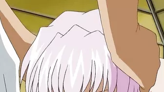 Sexy lesbians in a magical summer camp with strap-on fucking. #Hentai