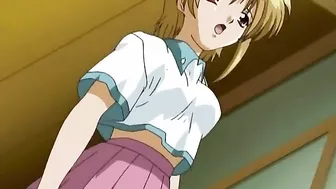 Sexy lesbians in a magical summer camp with strap-on fucking. #Hentai