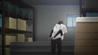 Hentai girl gets fucked in a quiet school storage room.