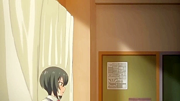 Hentai girl gets fucked in a quiet school storage room.