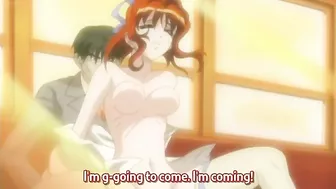Red-haired anime teens get fucked on a train in hentai.
