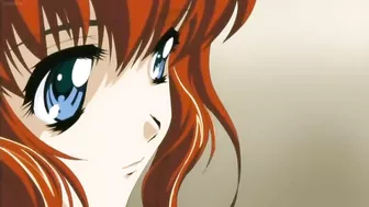 Red-haired anime teens get fucked on a train in hentai.