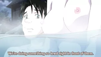 Horny hentai teenagers engage in steamy sex at a public spring.