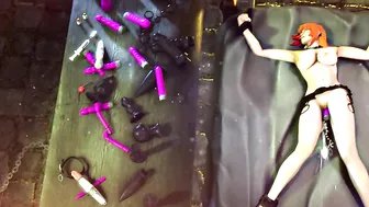 Nami endures an intense hentai scene with multiple sex toys and monstrous creatures.