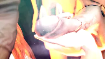 Nami endures an intense hentai scene with multiple sex toys and monstrous creatures.