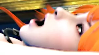 Nami endures an intense hentai scene with multiple sex toys and monstrous creatures.