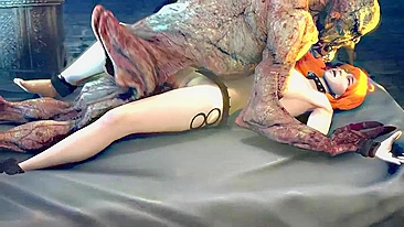 Nami endures an intense hentai scene with multiple sex toys and monstrous creatures.