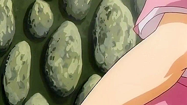 Sexy anime girl enjoys hot spring with voyeurs in hentai scene.