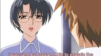 Hentai Milf Mansion 1 - Two horny milfs lick each other's pussy in a hot threesome.