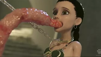 Jabba the Hutt sexually enslaves and violates Princess Leia with his tentacles in a graphic hentai scene.