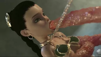 Jabba the Hutt sexually enslaves and violates Princess Leia with his tentacles in a graphic hentai scene.