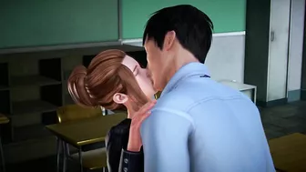 Teacher masturbates in class, gets fucked by student. #Hentai