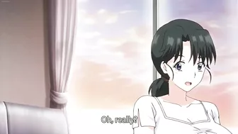 His thick dick pounds her mom's pussy in a hot hentai scene.