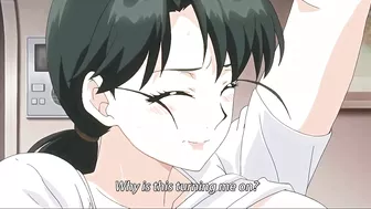 His thick dick pounds her mom's pussy in a hot hentai scene.