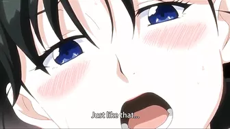 His thick dick pounds her mom's pussy in a hot hentai scene.