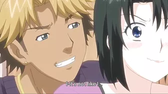 His thick dick pounds her mom's pussy in a hot hentai scene.