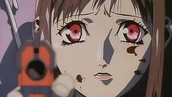 A college girl assassin in an old-school hentai film takes down a gangster.