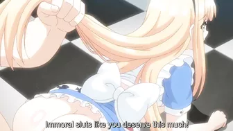 Alice was sexually assaulted by a perverted caterpillar in a hentai fairytale game.