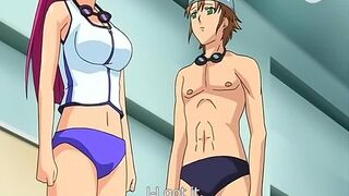 Hentai mermaid swimming lesson with a hot student and her huge breasts.