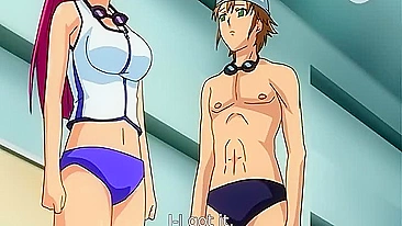Hentai mermaid swimming lesson with a hot student and her huge breasts.