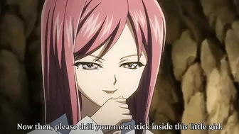 Sacrificial virgin teen gets possessed by a demon in hentai.