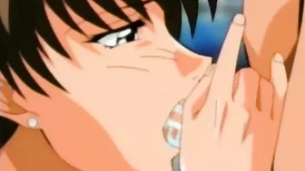 Schoolgirl gets fingered by pervy anime guy in public.