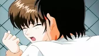 Schoolgirl gets fingered by pervy anime guy in public.