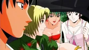 Schoolgirl gets fingered by pervy anime guy in public.