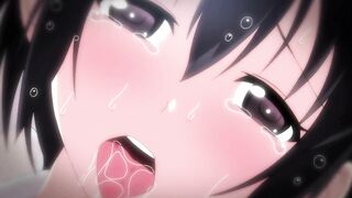 Rain-soaked high school girl in hentai sex scene.