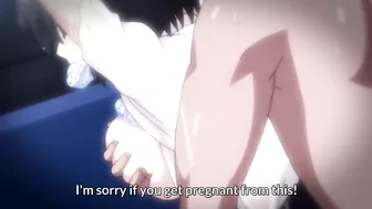 Rain-soaked high school girl in hentai sex scene.