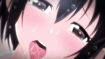 Rain-soaked high school girl in hentai sex scene.