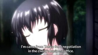 Rain-soaked high school girl in hentai sex scene.